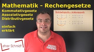 Rechengesetze Kommutativgesetz Assoziativgesetz amp Distributivgesetz  Lehrerschmidt [upl. by Saffian]