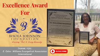 Bisola Johnson Foundation Receives Award For Excellence [upl. by Onig651]