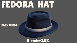 fedora hat modeling in blender 291 easy step by step [upl. by Wynny800]