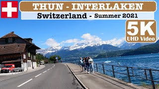 🇨🇭 Thun  Interlaken Switzerland Summer Cab Ride 5K 4K UHD Video [upl. by Titania]