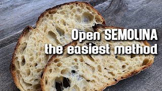 OPEN CRUMB sourdough SEMOLINA semola rimacinata The most simple bread RECIPE  by JoyRideCoffee [upl. by Ecadnac]