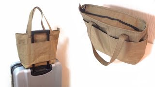 キャリーオントラベル ファスナー バッグ の作り方／Carry on Travel Bag Tutorial [upl. by Siugram418]