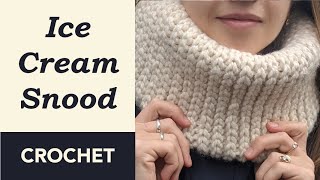 Crochet Snood Scarf Ice Cream Crochet Snood Scarf For Beginners [upl. by Neliac521]