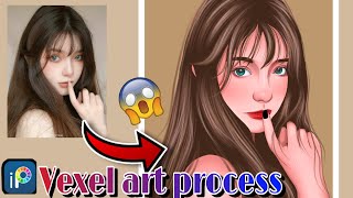 VEXEL ART Ibis Paint X  easy vexel art full tutorial ✨ [upl. by Bjork]