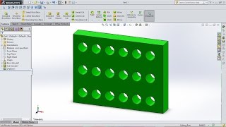 SolidWorks tutorial How to use Linear Pattern tool [upl. by Ahsiekram]