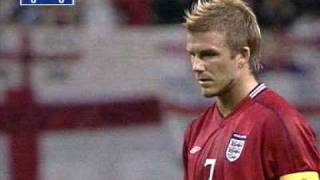 David Beckham goal against Argentina world cup 2002 [upl. by Haelahk698]