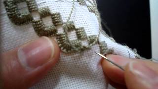 Hardanger Embroidery Lesson 7 Starting and Ending Thread for Blanket Stitch [upl. by Ellehsat]