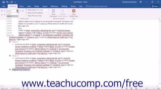 Word 2016 Tutorial Promoting and Demoting Outline Text Microsoft Training [upl. by Aicilla605]