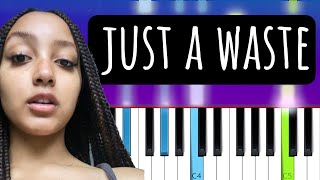 PinkPantheress  Just a waste Piano tutorial [upl. by Nnaynaffit]