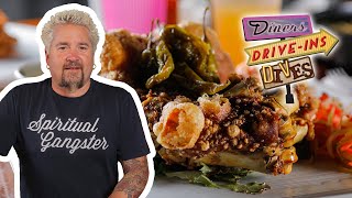 Guy Fieri Eats Crispy Pata  Diners DriveIns and Dives  Food Network [upl. by Rheta]