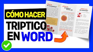 Como hacer TRIPTICO EN WORD 2019 2016 2013 ✅  Brochure o Folleto 001 [upl. by Artek218]