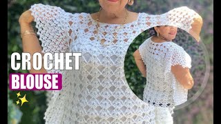 HOW TO CROCHET A BLOUSE  EASY AND FAST  BY LAURA CEPEDA [upl. by Elwira]