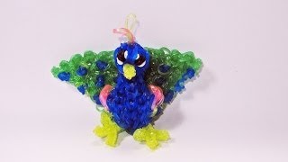 Rainbow Loom PEACOCK Charm How To Design  Tutorial DIY Mommy Animals [upl. by Devan]