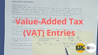 Basic Accounting  ValueAdded Tax VAT Entries Part 1 [upl. by Mauceri]