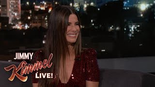 Sandra Bullock Teaches Jimmy Kimmel German [upl. by Ellehcim]