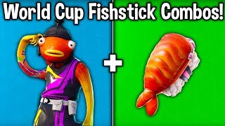 15 BEST FISHSTICK SKIN  BACKBLING COMBOS Fortnite World Cup Fishstick Style [upl. by Onafets]