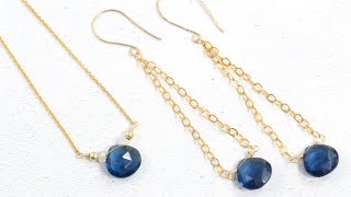 DIY Gemstone Wire amp Chain Earrings  Jewelry Making Tutorial Jewellery Making [upl. by Ardath]