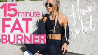 15min FAT BURNER WORKOUT  Full Body At Home HIIT Workout [upl. by Lusar709]