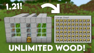 Minecraft EASY WOOD FARM 121 Tutorial [upl. by Shuma620]