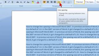 How to change line spacing in Microsoft Word 2007 [upl. by Bengt942]