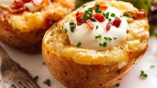 Twice Baked Potatoes Stuffed Jacket Potatoes [upl. by Avla]