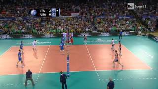 Volleyball Ivan Zaytsev of Italy kills USA with 4 aces in a row quattrolavatrici [upl. by Rivard]