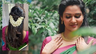 Hairstyle for Saree with flowers [upl. by Qirat]