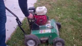 HOW TO USE A POWER RAKE or Dethatch a lawn [upl. by Marela]