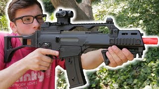 Elite Force EBB HampK G36C Review amp Shooting Test AccuracyDamageChrono Test [upl. by Nomrej695]