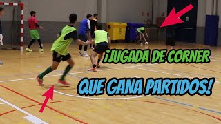 JUGADA de CORNER FUTSAL  Bloqueo y pasillo  Estrategia Fútbol sala [upl. by Elane]