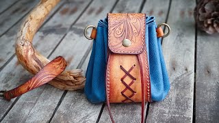 How to Make Leather Pouch Handbag  PDF Leather Pattern [upl. by Leirea919]