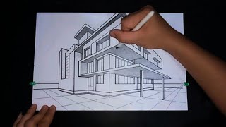 Arsitektur 8 Cara menggambar Sketsa Rumah [upl. by Attirb667]