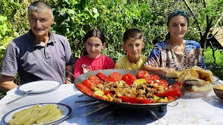 ONE DAY IN AZERBAIJANI VILLAGE  Rural Life in the Village of Azerbaijan  Village Cooking [upl. by Ahsikal307]