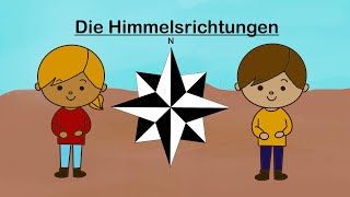 Lernvideo 1 Die Himmelsrichtungen  HSU Grundschule [upl. by Nyrhtakyram]