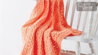 Crochet Granny in Rows Blanket  BEGINNER  The Crochet Crowd [upl. by Elyak]