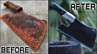 Rusted BUTCHERs CLEAVER  Unbelievable Restoration [upl. by Rumney586]