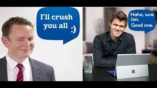 MAGNUS CARLSEN secretly CRUSHES Jan Gustafsson in his live stream [upl. by Amleht]