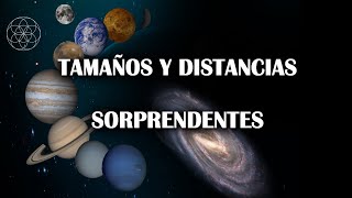 Tamaños y distancias reales entre Planetas del Sistema Solar [upl. by Ahsilad]