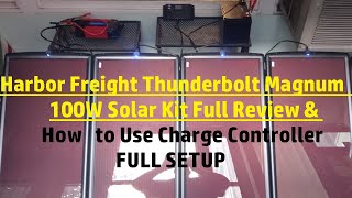 Harbor Freight Thunderbolt Magnum 100W Solar Kit Full Review amp How to Use Charge Controller P1 [upl. by Ramberg]