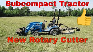 MT125 Tractor Review Titan Implement Rotary Cutter [upl. by Greenfield]