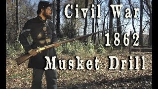 Civil War  1862 US Army Musket Drill HD [upl. by Brandwein901]