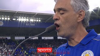 Andrea Bocelli performing Nessun Dorma amp Time To Say Goodbye to celebrate Leicesters title win [upl. by Aihsiek]