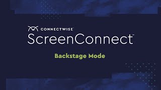 ConnectWise ScreenConnect Backstage Mode [upl. by Allsun459]