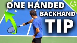 Tip for Instant One Handed Backhand Improvement [upl. by Novyak]