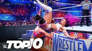 Sasha Banks’ aerial attacks WWE Top 10 March 3 2021 [upl. by Nemzaj]