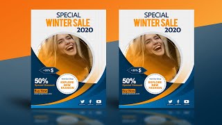 Creative Business Flyer Template Design In Photoshop  Adobe Photoshop Tutorial [upl. by Nnyla]