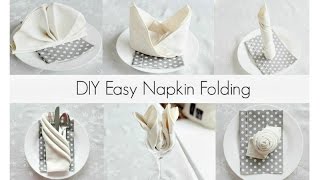 EASY Napkin Folding Tutorials for beginners [upl. by Ketchum128]