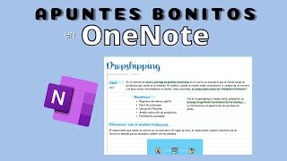 ✨💻 COMO hacer APUNTES BONITOS en ONENOTE [upl. by Sivia]