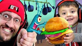 STOP PLANKTON from Stealing KRABBY PATTY Formula FGTeeV Weird Spongebob Dreams 3 [upl. by Houser]