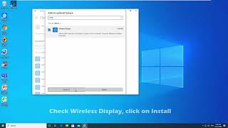 How to Install Miracast Connect Wireless Display Feature to Project to this PC in Windows 10 [upl. by Cath]